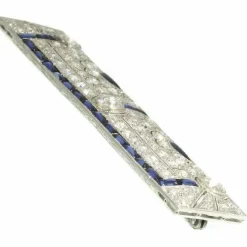 Broche Art Déco diamants et saphirs