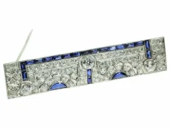 Broche Art Déco diamants et saphirs