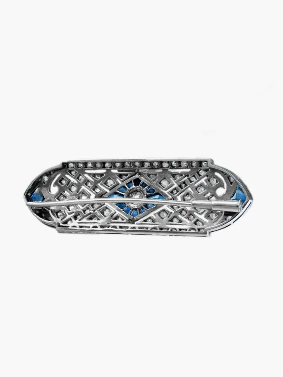 Broche Art Déco en Or, Platine et Diamants