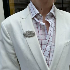 Broche Art Déco en platine avec diamants de 6,30 ct