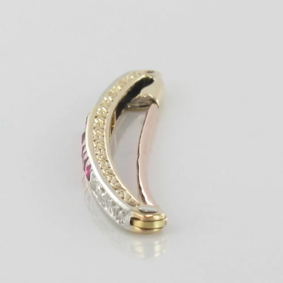 Broche art déco ligne rubis et diamants