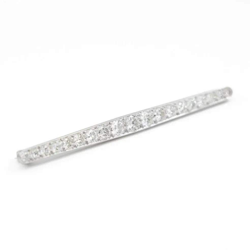 Broche Art déco Or blanc Diamant