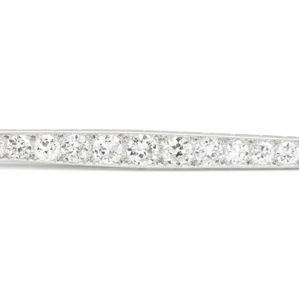 Broche Art déco Or blanc Diamant
