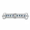 Broche Art Déco Or Blanc, Saphir et Diamants
