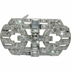 Broche Art Déco Platine Diamants