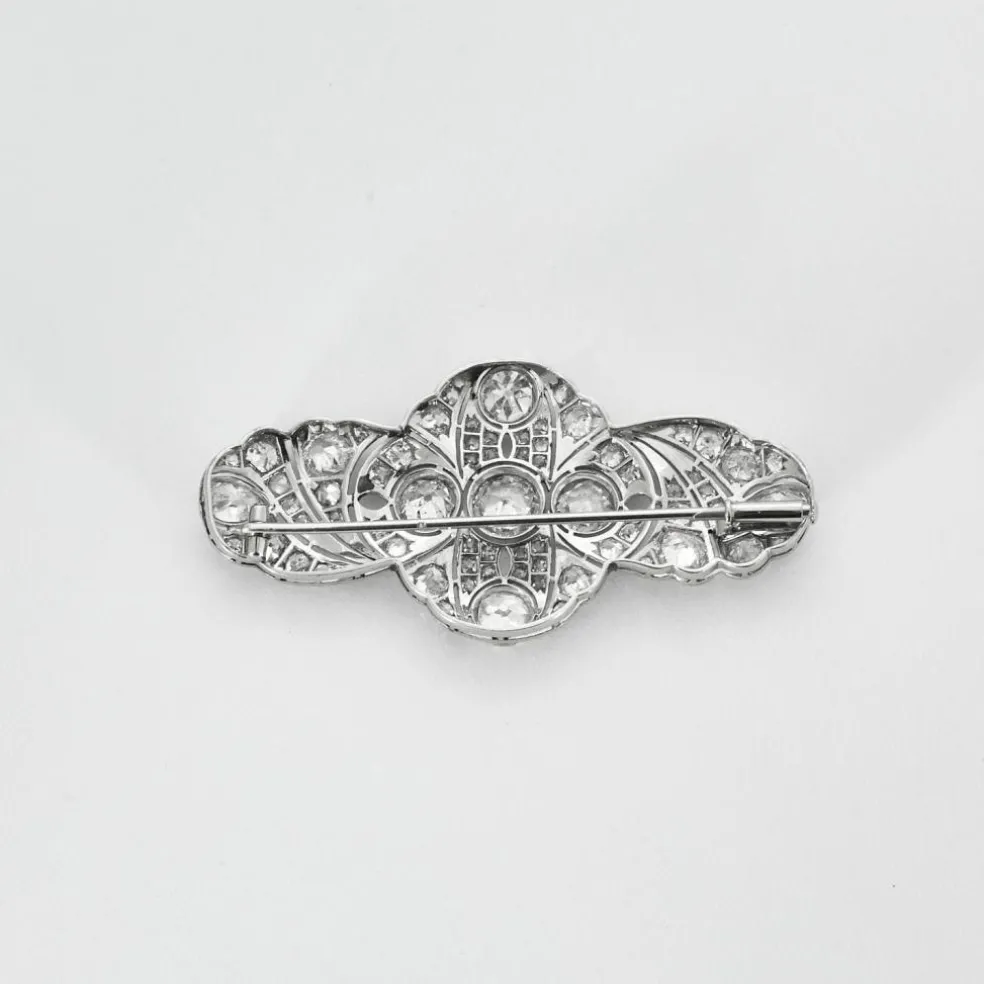 Broche Art Déco Platine Diamants