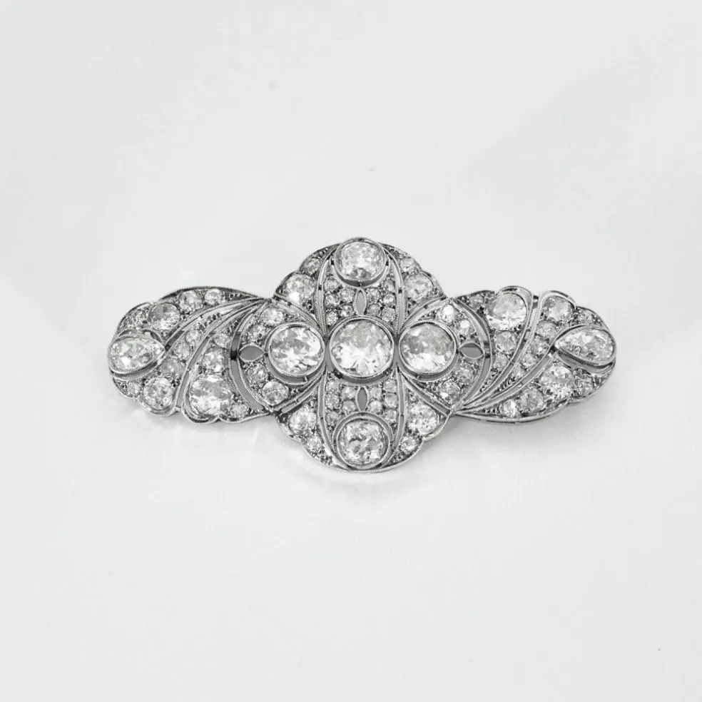 Broche Art Déco Platine Diamants