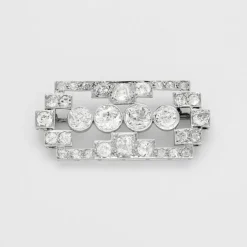 Broche Art Déco platine diamants