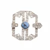 Broche Art Déco Platine Saphir Diamants