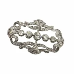 Broche Art Déco, époque 1930-1935, en or 18 carats avec diamants