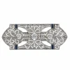 BROCHE ART DECO PLATINE DIAMANTS & SAPHIRS