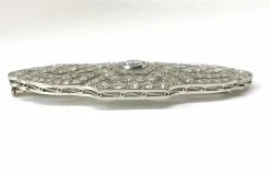 Broche Art Deco platine et diamants