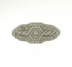 Broche Art Deco platine et diamants