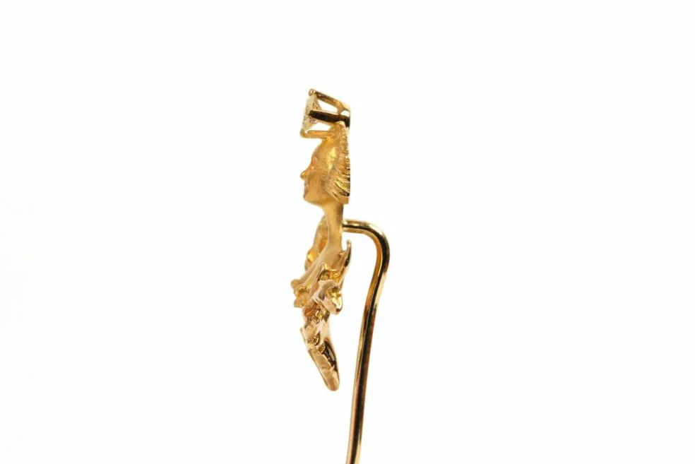 Broche Art Nouveau en or jaune 18 carats et diamant