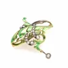 Broche Art Nouveau Or jaune Diamants Email