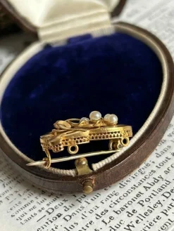 Broche Art Nouveau or jaune