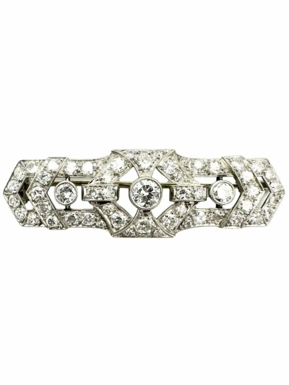 Broche Art-Déco platine et diamants