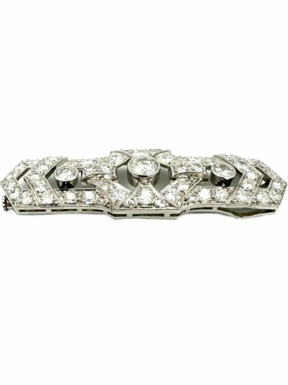 Broche Art-Déco platine et diamants
