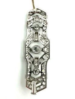 Broche Art-Déco platine et diamants