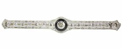Broche barre Art Déco diamant et onyx