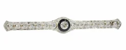 Broche barre Art Déco diamant et onyx