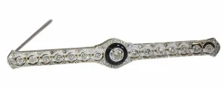Broche barre Art Déco diamant et onyx