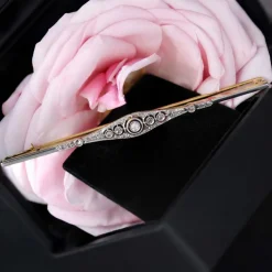 Broche barrette ancienne diamants