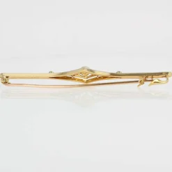 Broche barrette ancienne perle fine diamants