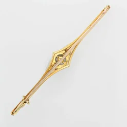 Broche barrette ancienne perle fine diamants