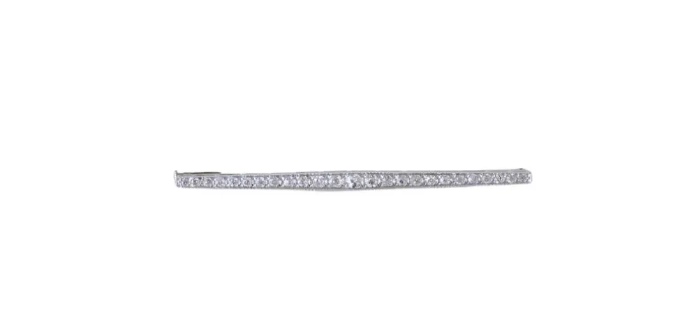 Broche Barrette Art Déco Diamants