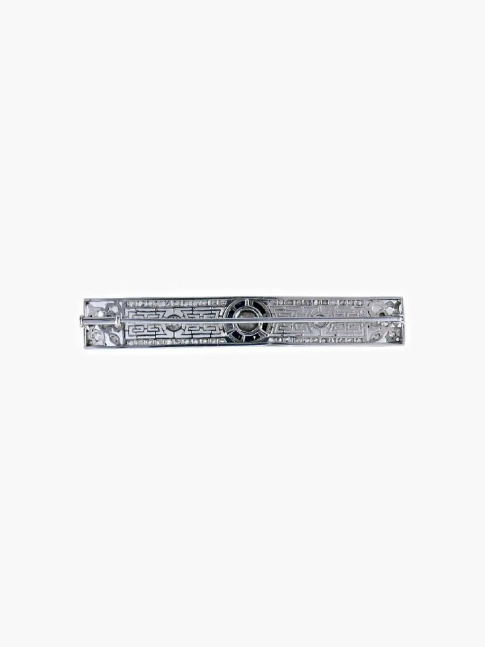 Broche Barrette Art Déco Diamants Saphirs
