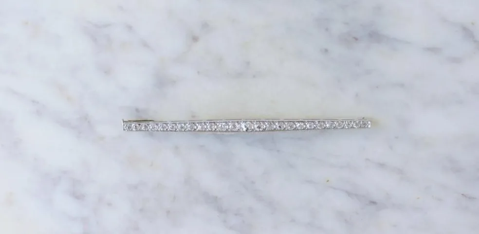 Broche Barrette Art Déco Diamants