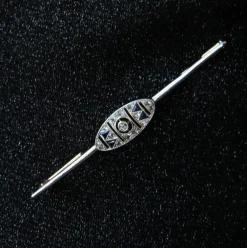 Broche barrette art déco saphirs diamants