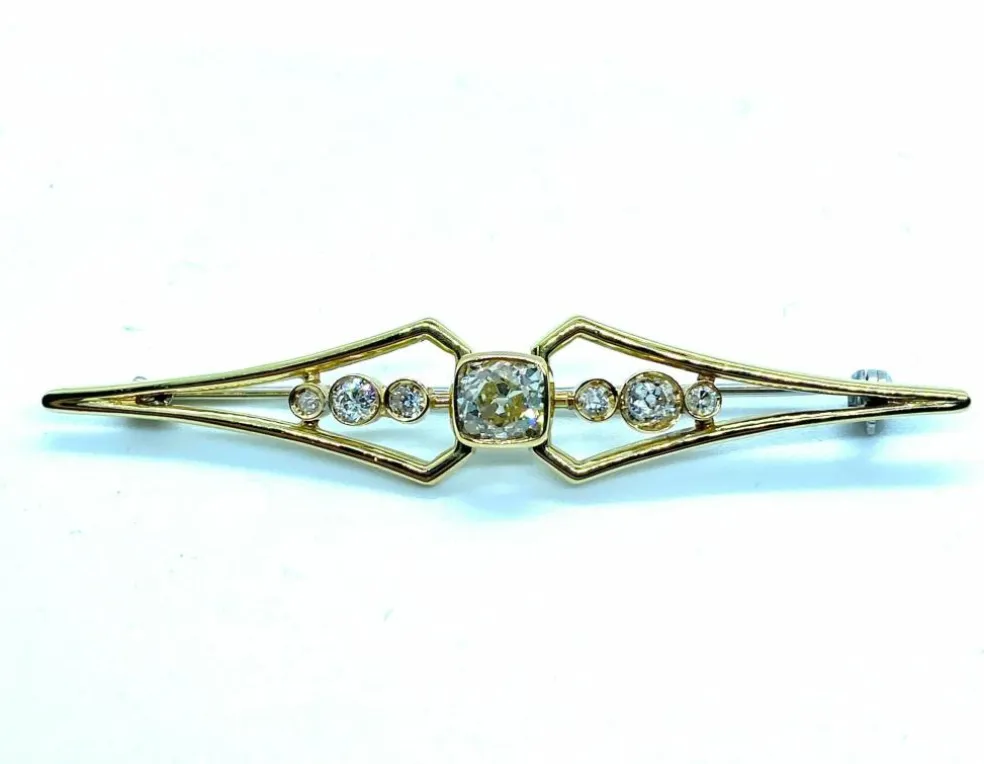 Broche Barrette diamant coussin