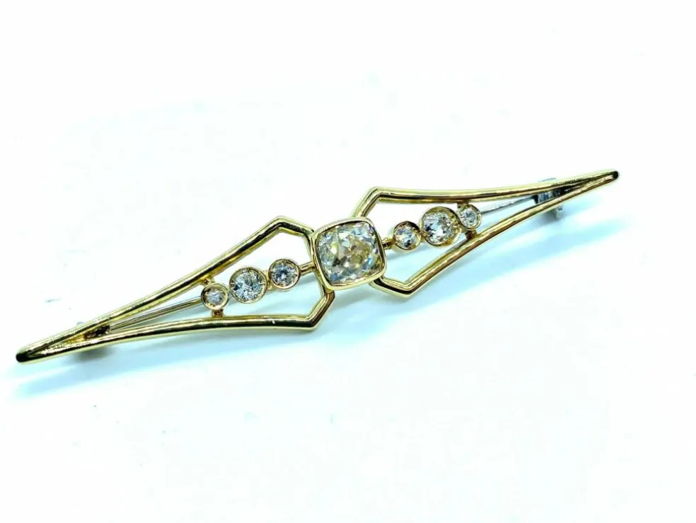 Broche Barrette diamant coussin