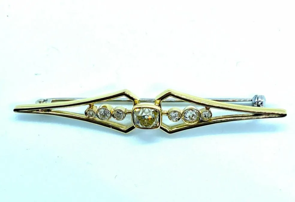 Broche Barrette diamant coussin