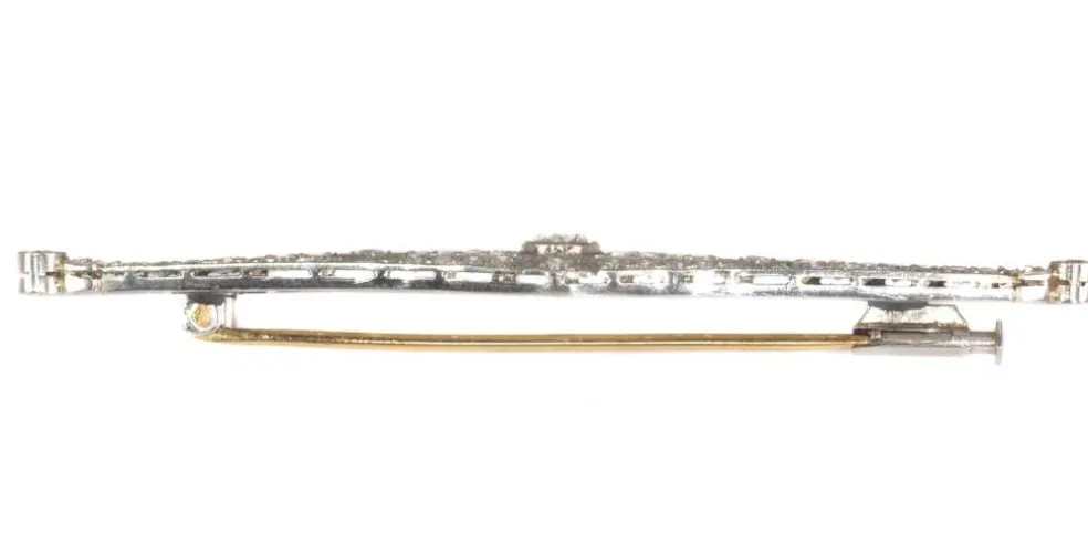 Broche barrette diamants Art Déco