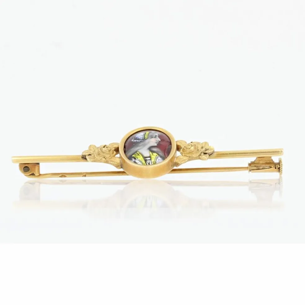 Broche barrette émail de Limoges