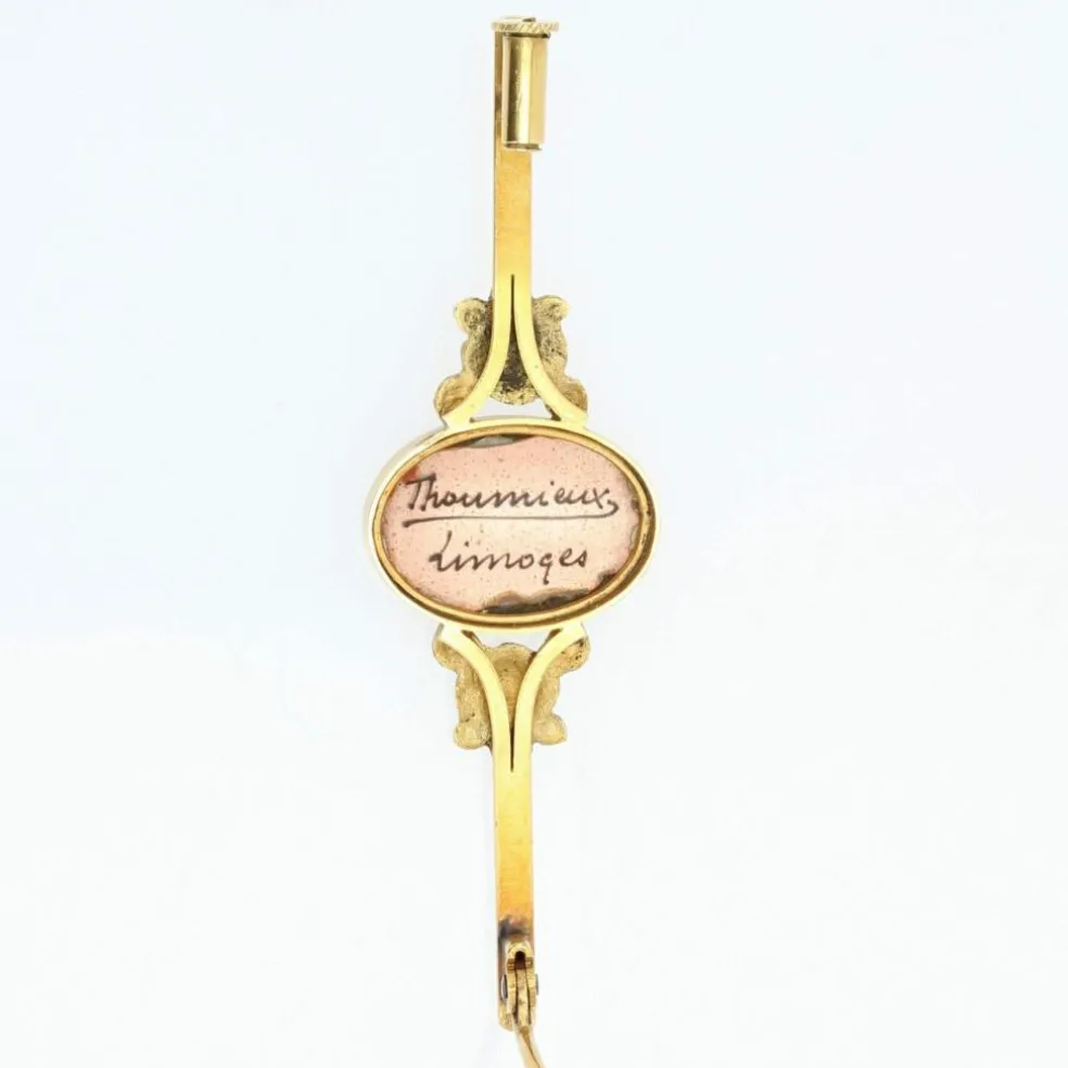 Broche barrette émail de Limoges