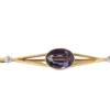 Broche barrette Or Améthyste Diamants