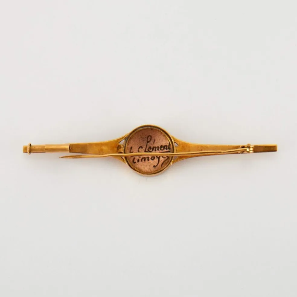 Broche Barrette or et émail