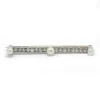 Broche barrette or jaune platine perles diamants