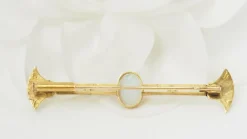 Broche barrette Or Opale et Perles
