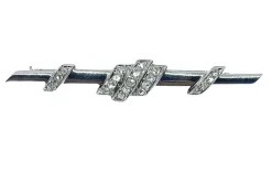 Broche barrette Platine Diamants, vers 1920