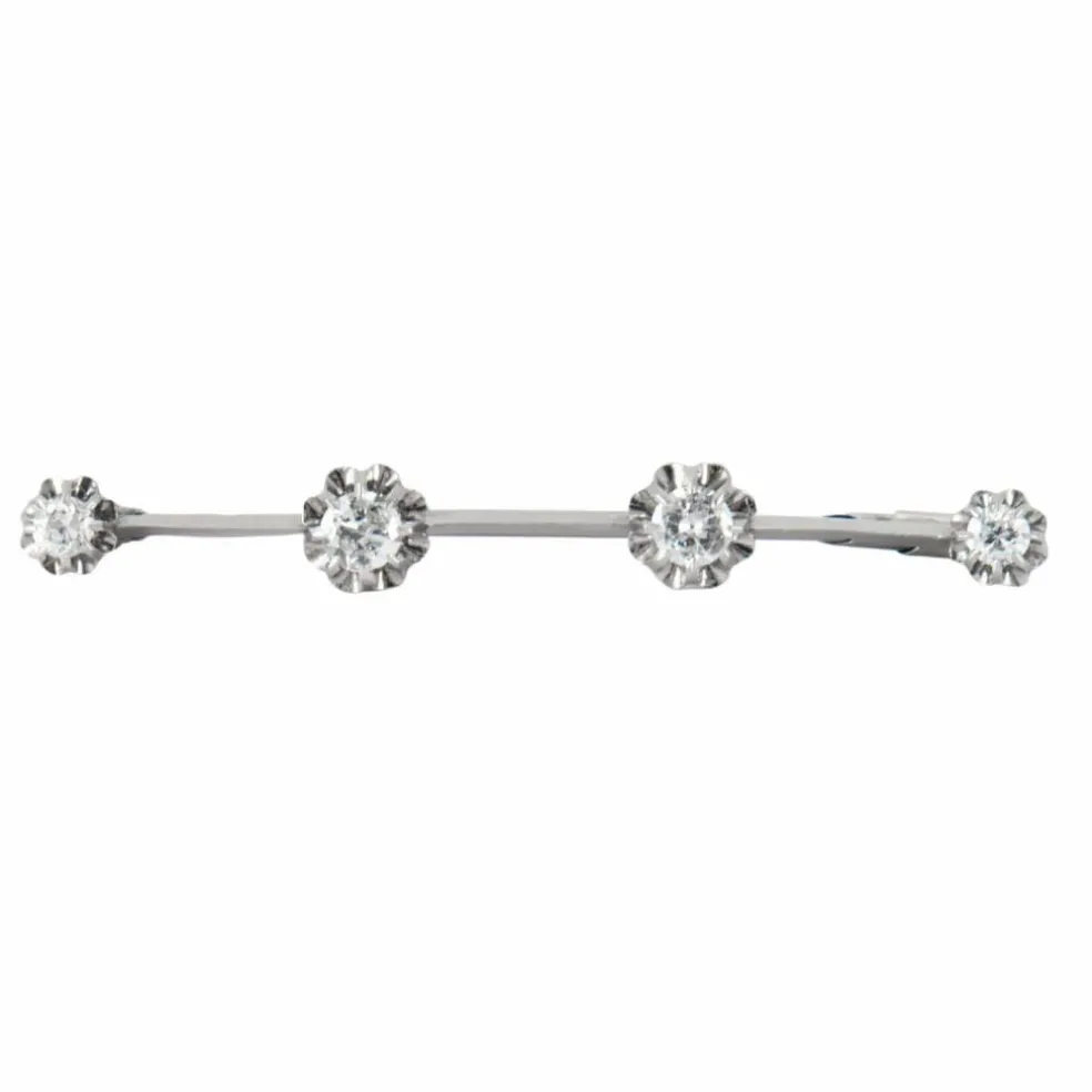 Broche barrette platine diamants
