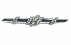 Broche barrette Platine Diamants, vers 1920