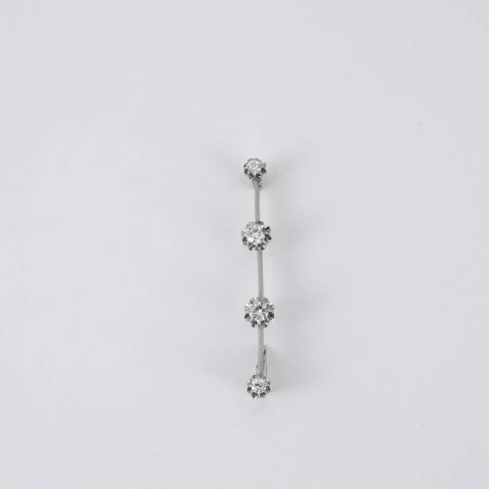 Broche barrette platine diamants