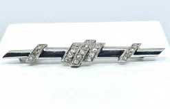 Broche barrette Platine Diamants, vers 1920