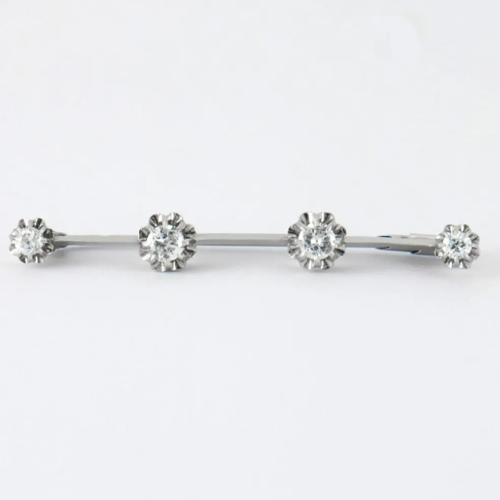 Broche barrette platine diamants