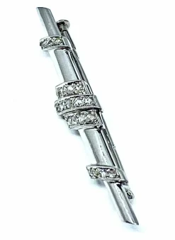 Broche barrette Platine Diamants, vers 1920